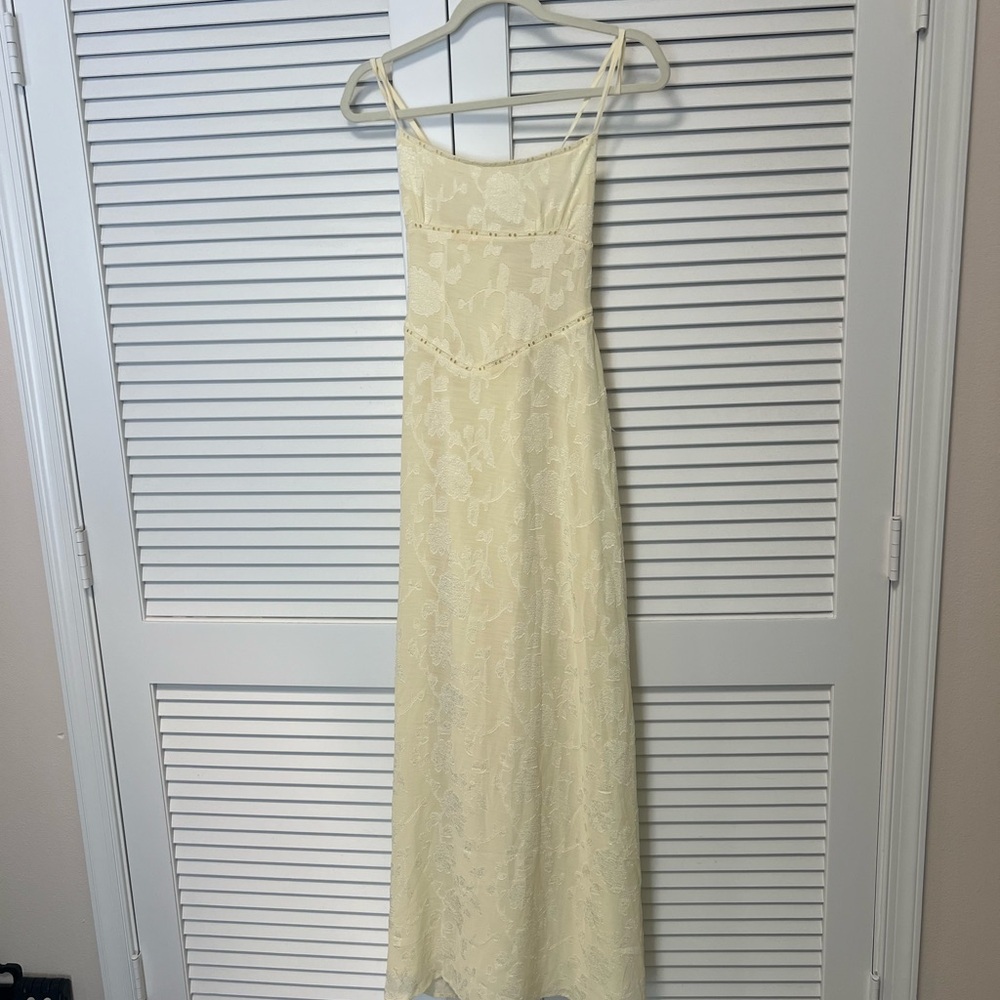 Princess Polly Pale Yellow Lace Maxi Dress with Spaghetti Straps - Picture 4 of 5